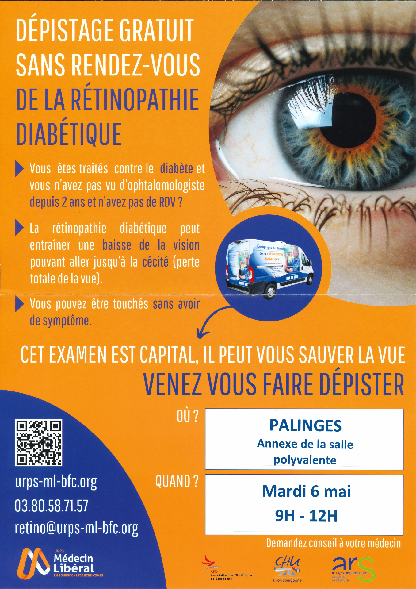 Dépistage gratuit sans rendez-vous de la rétinopathie diabétique
