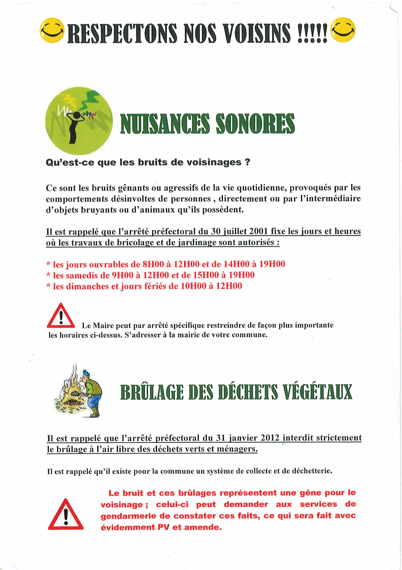 RESPECTONS NOS VOISINS